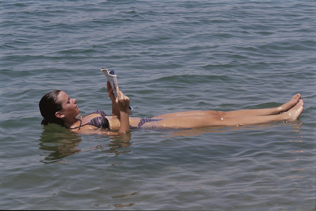 Woman floating Dead Sea